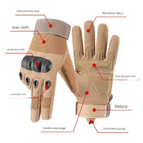 XL Black Hard Knuckle Tactical Gloves - Full-Finger Protective Gear for Motorcycle, Cycling & Outdoor Sports