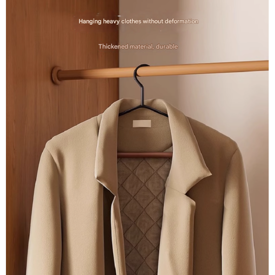 Premium Solid Wood Clothes Hangers Set of 6 - Wide Shoulder Non-Slip Suit Hangers