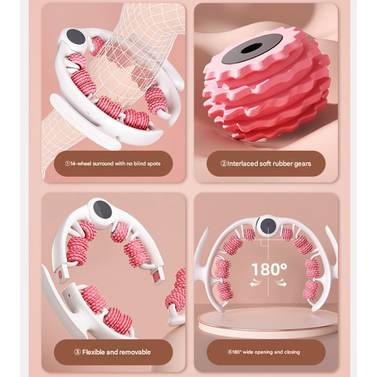 Green Ergonomic U-Shape Leg Roller 360 Degree Massager for Muscle Relief Fitness Yoga