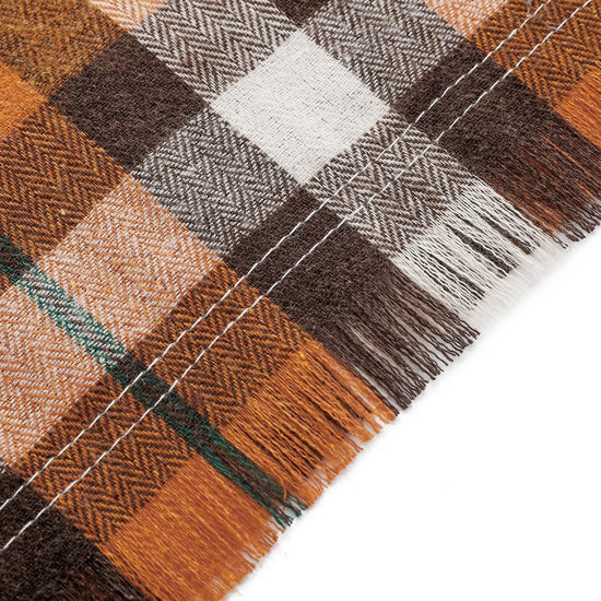 Blue S 55x38x38cm Thanksgiving Plaid Dog Bandana 2-Pack - Festive Tassel Triangle Scarf for Pets