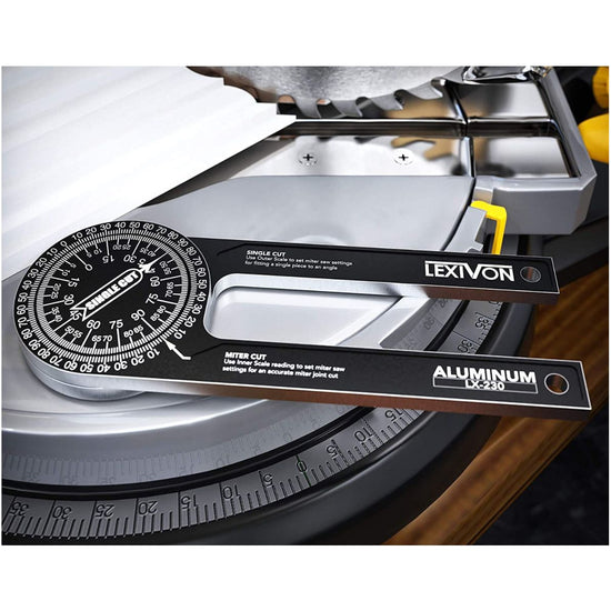 Black Precision 360-Degree Miter Saw Protractor - Aluminum Alloy Angle Finder for Woodworking & Carpentry