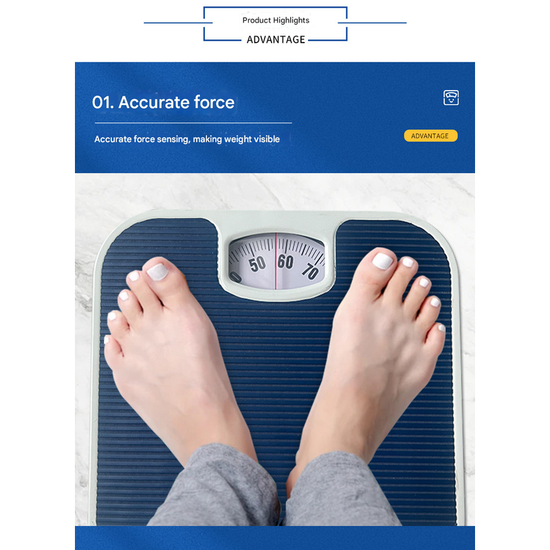 Dark Gray Classic Mechanical Bathroom Scale - Battery-Free Analog Body Weight Scale with Non-Slip Platform