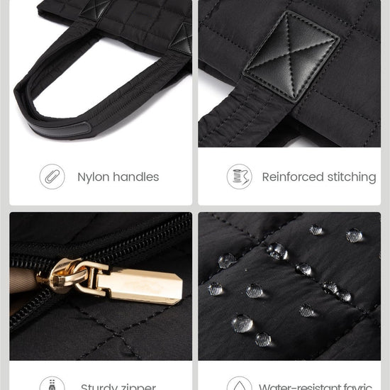Black New Large Capacity Tote Bag - Fashionable Quilted Women&
