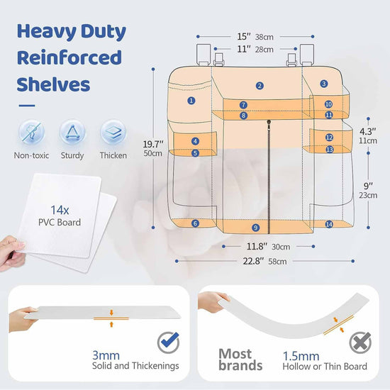Beige Foldable Baby Crib Storage Hanging Bag - Large Capacity Organizer for Cribs and Changing Tables