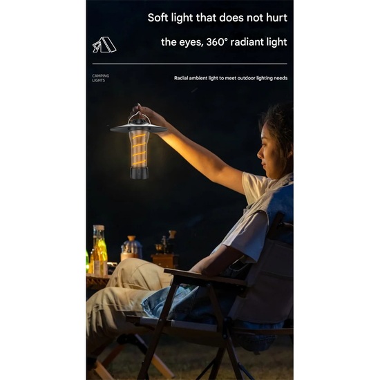 Vintage Lighthouse LED Camping Lantern | 5-Mode Rechargeable Light with Tripod