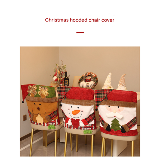 Festive Christmas Dining Chair Covers | Santa, Snowman & Reindeer Character Slipcovers