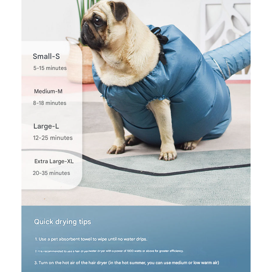 Portable Pet Grooming Dryer Bag - Hands-Free Quick-Drying Coat for Dogs & Cats After Bath(Size XL)