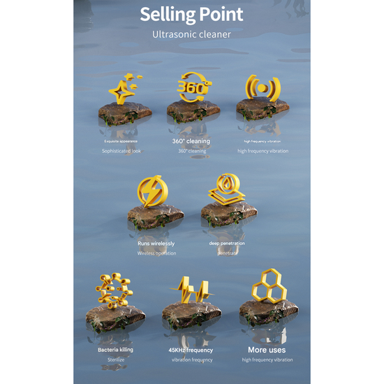 Green Portable Ultrasonic Cleaner - 45kHz Professional High-Frequency Cleaning Machine for Jewellery, Glasses, Watches, and Makeup Brushes