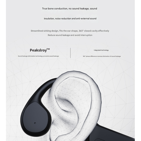 White orange IPX8 Waterproof Swimming Headphones - Bone Conduction with 32GB MP3 Player