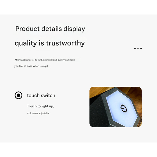 Smooth black Cordless LED Bottle Lamp - Rechargeable Touch-Control Table Light with 3 Color Modes for Bar & Home Decor