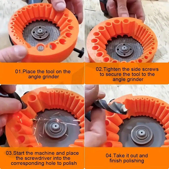 2 PCS Orange Universal Drill Bit Sharpener Attachment - Revive Dull Bits with Your Angle Grinder