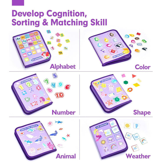 Blue Early Education Learning Board - Felt Activity Board for Toddlers