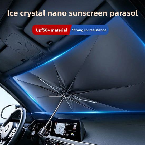 Large size Foldable Car Windshield Sun Shade Umbrella - Ultimate UV & Heat Blocker for Interior Protection