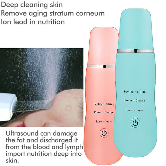 Ultrasonic Skin Scrubber - Deep Cleansing, Peeling, Lifting & Ion Infusion Facial Spatula(pink)