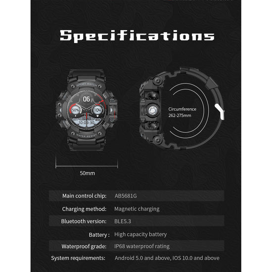 Rugged Outdoor Sport Smartwatch - HD Display, Compass, Flashlight, 100+ Sports Modes, Health Monitoring & Bluetooth Calls(Illusion pink)