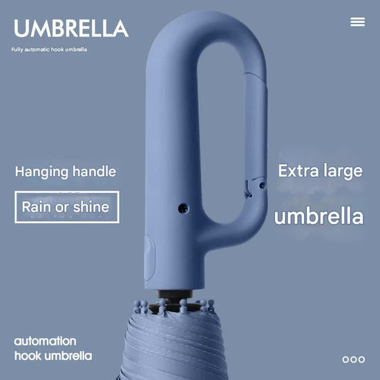 Automatic Open/Close Umbrella with UPF50+ Sun Protection - 10-Rib Windproof Design, Carabiner Handle(Green)