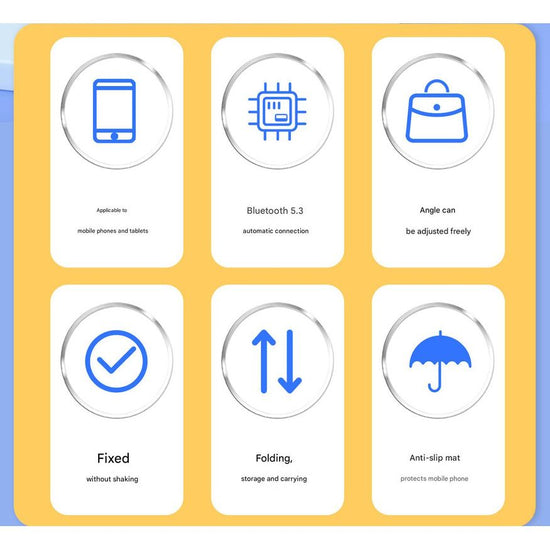 Foldable Desktop Phone Stand with Bluetooth 5.3 Speaker - Adjustable Angle & Height, TF/Line-In(yellow)