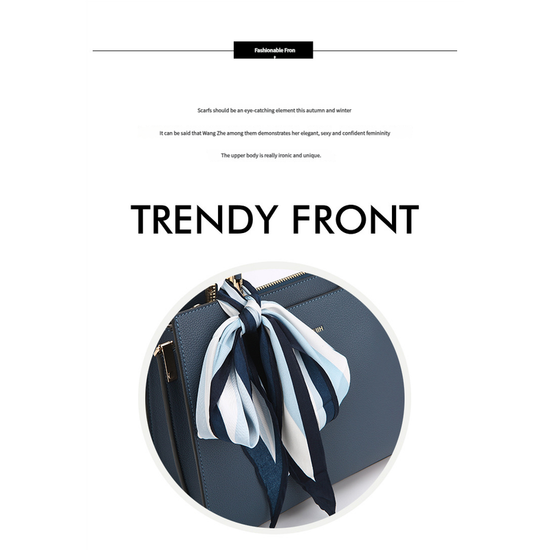 Fashionable Synthetic Leather Crossbody Bag with Detachable Scarf - Multiple Compartments for Daily Essentials(Wine Red)