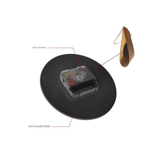 Retro PU Leather Hanging Wall Clock - Silent Sweep Movement, Roman Numerals, Decorative Handbag Style(Dark Brown)