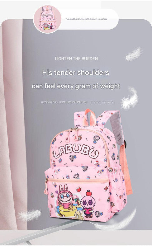 Kids Cartoon Character 3-Piece Backpack Set - Lightweight School Bag with Lunch Bag & Pencil Case(Light brown)