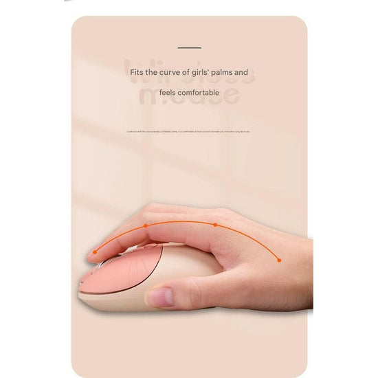 Cute Cat Shaped Wireless Office Mouse - Dual Mode 2.4G/Bluetooth, 3-Level DPI, Silent Click(red)