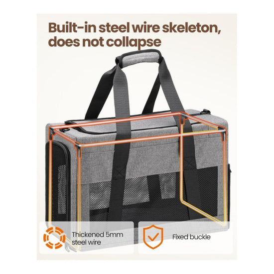 Sturdy & Breathable Pet Carrier for Small Cats & Dogs - Collapsible Travel Bag with Steel Frame, Safety Locks & Sunshade(green)