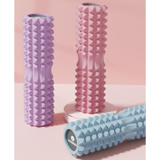 Purple High-Density 3D Trigger Point Foam Roller - Solid Core Massager for Deep Tissue Muscle Recovery & Yoga