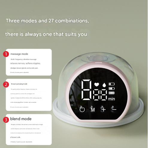 Blue Hands-Free Wearable Electric Breast Pump - Portable, Quiet & Rechargeable with LED Display