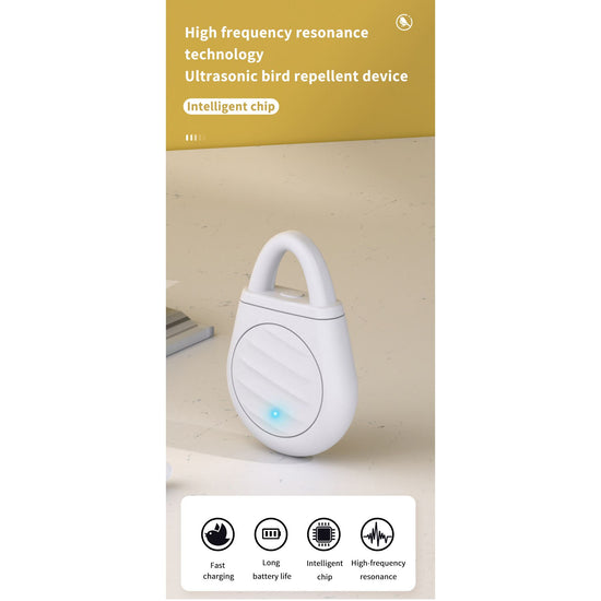 2 Pcs White Portable Ultrasonic Pest Repeller - Rechargeable Mosquito & Bird Repellent Device | 3-Mode for Indoor, Outdoor & Camping