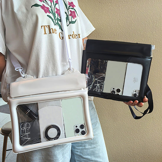 2 Pcs White Cute Floating Waterproof Pouch - Touch-Sensitive Screen & Adjustable Strap