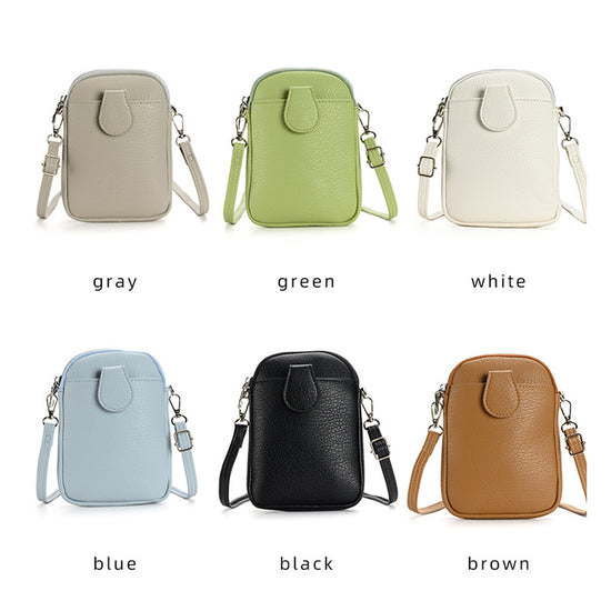 Green Chic Crossbody Phone Bag - Womens PU Leather Mini Shoulder Purse with Adjustable Strap
