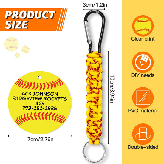 White DIY Volleyball Keychain – Acrylic Ball Pendant with Nylon Rope, 2-Pack