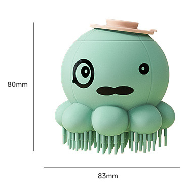 Purple 2-Pack Pet Bath Brush with Shampoo Dispenser - Soft Silicone Massager for Dogs & Cats