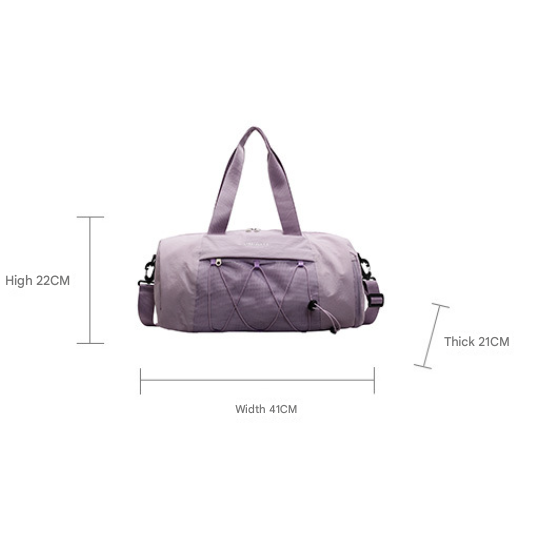 Beige Stylish Sports Gym Bag for Women - Lightweight Travel Duffel with Wet/Dry Pocket