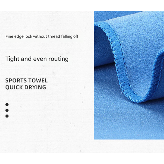 Navy Blue Extra Large Double-Sided Microfiber Beach Towel - Quick-Dry & Sand-Free with Snap Buckle (80 x 160cm)