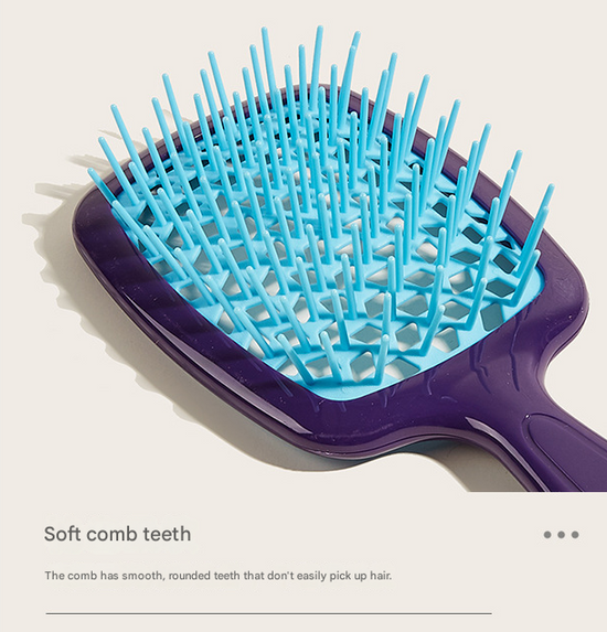 Purple 8-Piece Detangling Hair Brush Set - Vented Wet/Dry Brushes for Smooth, Knot-Free Hair