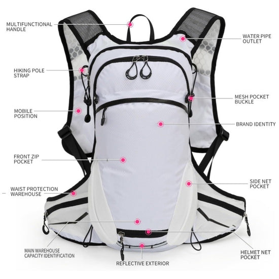 White Lightweight Outdoor Hiking Backpack Nylon Daypack for Cycling Camping and Mountaineering Breathable Sports Bag Ideal for Australian Adventures