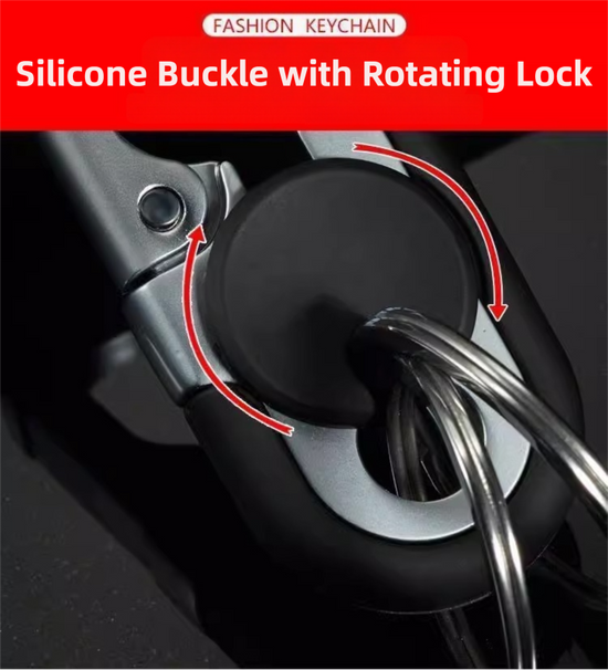 3pc Blue Durable Zinc Alloy Carabiner Keychain – Secure Twist Lock & Dual Key Rings