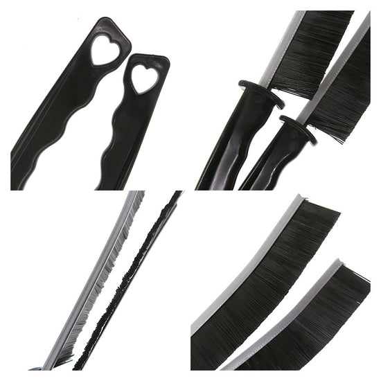 5-Pack Black Hard Bristle Crevice Brush (225 * 16mm) – Multifunctional Gap Cleaner, for Bathroom Household Kitchen Tiles Window Crevice Cleaning