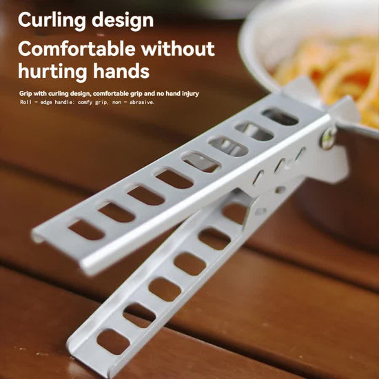 4-Pack Sliver Outdoors Home Alloy Anti-Scald Pot Clip - Ultralight Bowl Grippe for Camping BBQ Microwave Plate Retrieval and Hot Cookware