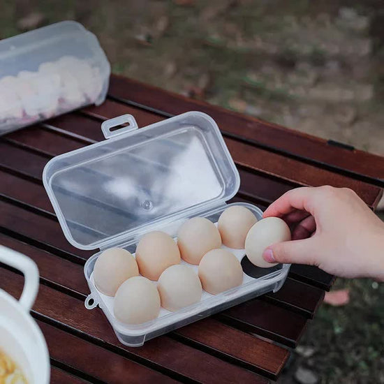 4 Pack Portable 8-Grid Shockproof Eggs Box With Egg Holder- Clear PP Plastic Storage Box, Secure Lock, Anti-Shock Tray for Outdoor Camping Picnic