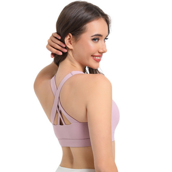 2-Pack Pink High-Support Shockproof Sports Bra(XL Size) - Women&
