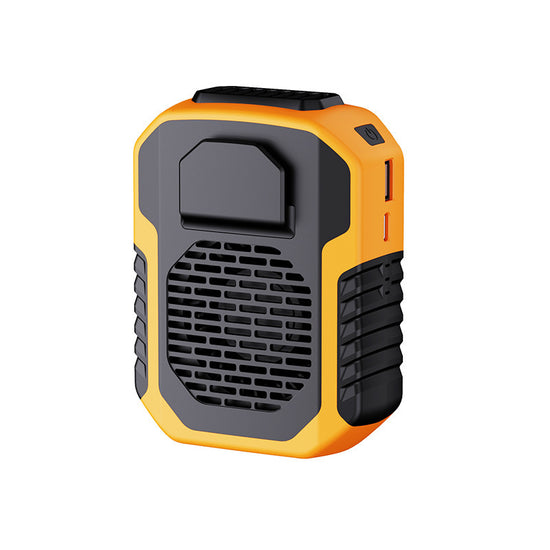 Portable Waist Clip Fan 6000mAh Rechargeable Personal Air Conditioner with Power Bank Function Heavy Duty Wearable Belt Fan for Tradies Camping and Outdoor Work Orange