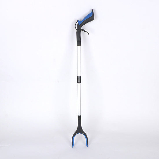 Blue and Black Handle Foldable Grabber Reacher Tool - 83cm Aluminium Litter Picker with Magnetic Tip - Lightweight Mobility Aid for Garden & Home Rubbish Cleanup