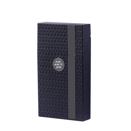 2 Pack Slim Cigarette Case Hard Shell Holder for 40 Cigarettes Durable ABS Plastic Crush Proof Box with Spring Clip Moisture Resistant Pocket Container Black and Silver
