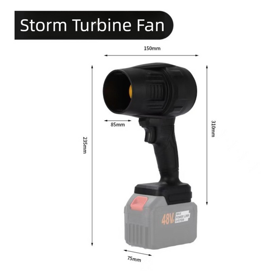 Red Ultra-High Power Cordless Turbine Air Blower With Lithium Battery & Australian Plug Kit - 30,000 RPM High Velocity and Lightweight Operation for Leaf Blowing, Snow Removal & Multi-Use