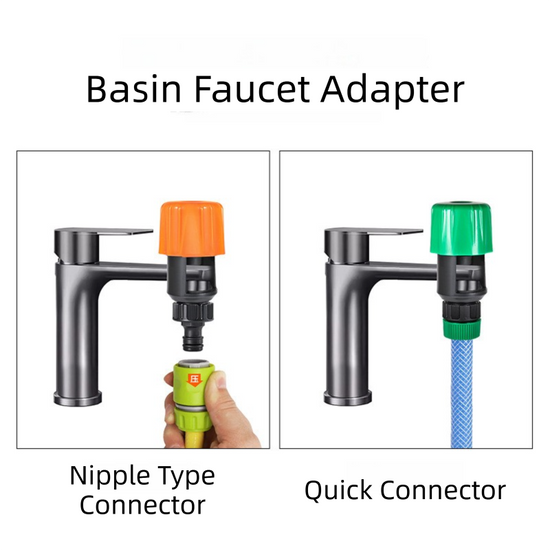 2-Pack Orange Universal Nipple Connector for Mixer Taps up to 3.3CM - Plastic Leak-Proof Hose Fitting, Kitchen & Garden Tap Adapter