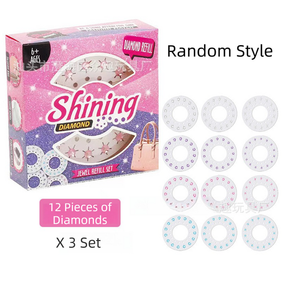 Bling Bling Gem Stamper and Hair Decorating Toy Set(1 Stamper + 36 Gem Sheets) - DIY Hair, Fashion, and Accessory Decoration Kit for Girls
