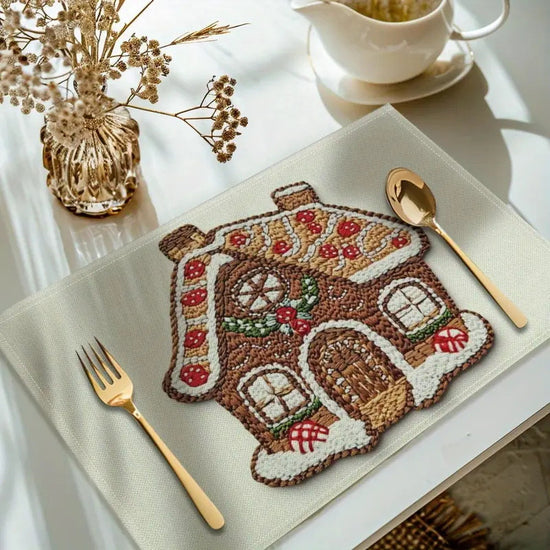 4-Pack Festive Printed Insulated Placemat for Australian Summer Holidays - Style 2 Seasonal Designs for Boxing Day and New Year Celebrations