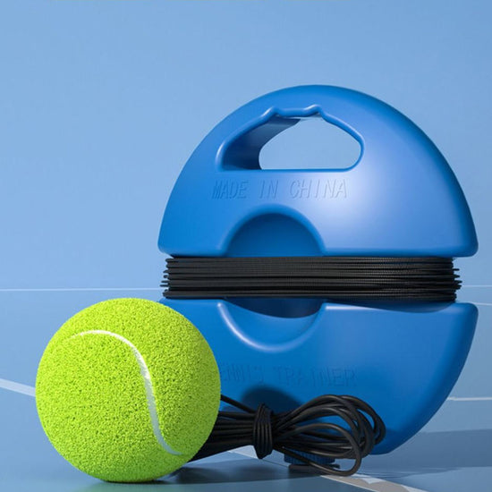Portable Self-Study Tennis Training Set - Tennis Rebounder with High-Elasticity String, Baseboard & Durable Training Ball
